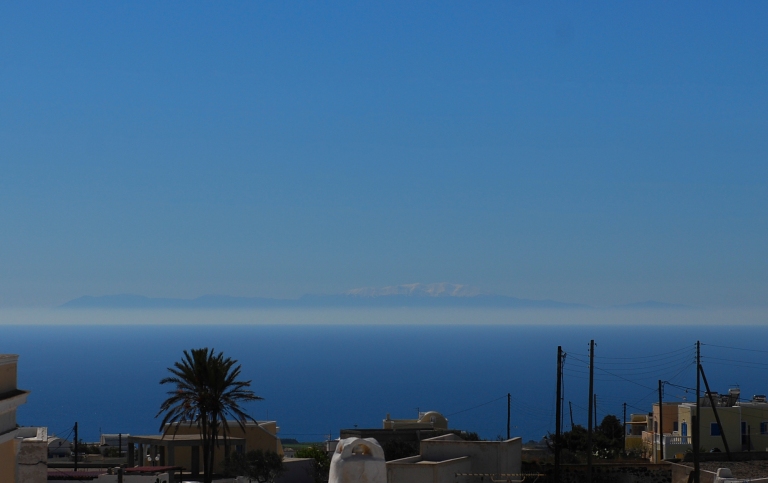 You can see Crete from Santorini